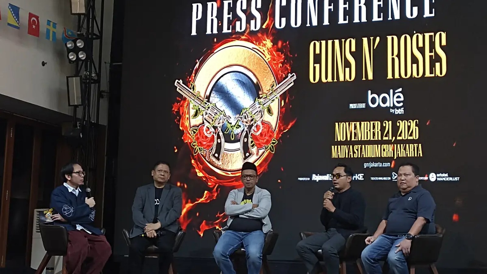Conferencia de prensa del show de Guns N' Roses en Yakarta