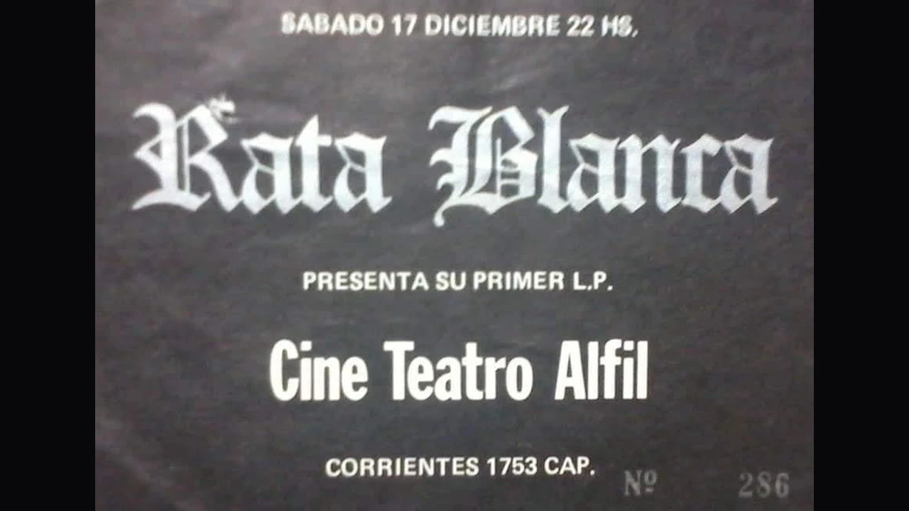 Entrada del concierto de presentación del primer disco de Rata Blanca, 17 de diciembre de 1988, con Saúl Blanch en la voz